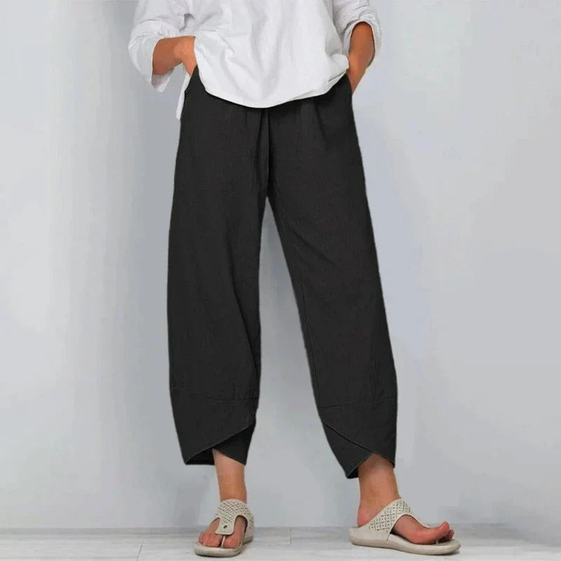 Image of Bonnie | Women's High-Waisted Wide Leg Chino Trousers