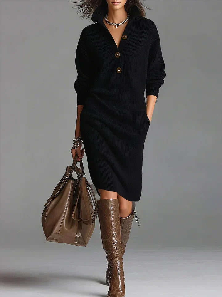 Classic Ladies Crew Neck Sweater Dress