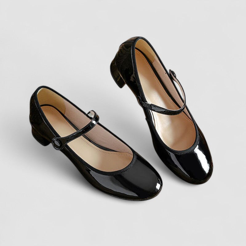 Women's Block Heel Mary Jane Shoes Closed-Toe