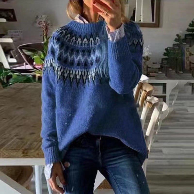 Women's Fair Isle Crewneck Sweater Relaxed Fit