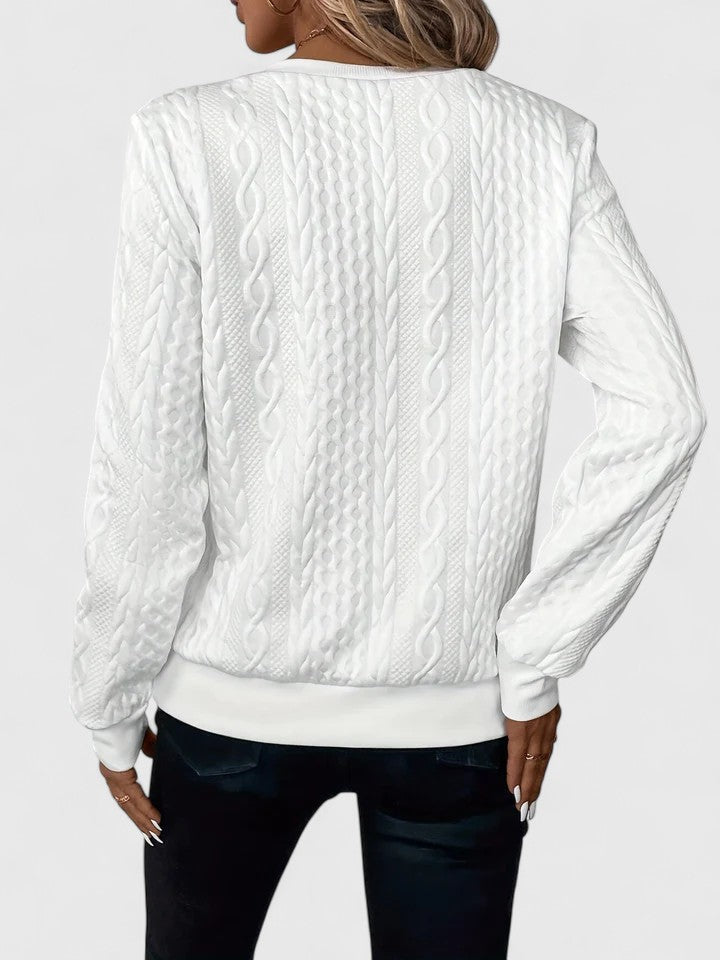 Women's Cable Knit Sweater Zip Front