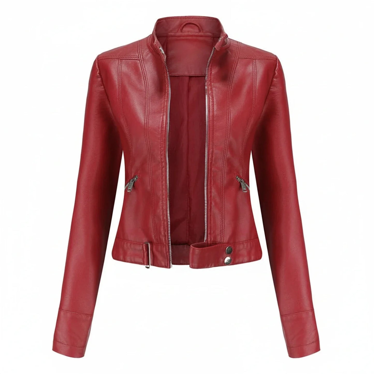 Women's Fitted Biker Leather Jacket