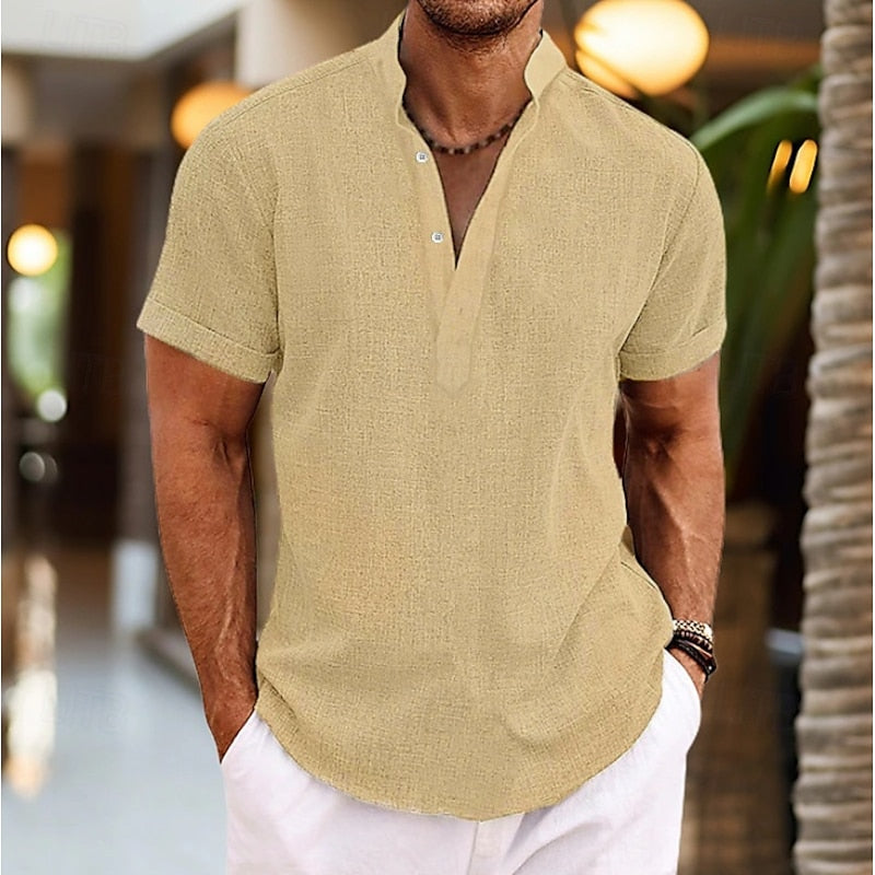 Image of Grayson | Men's Short Sleeve Henley Shirt