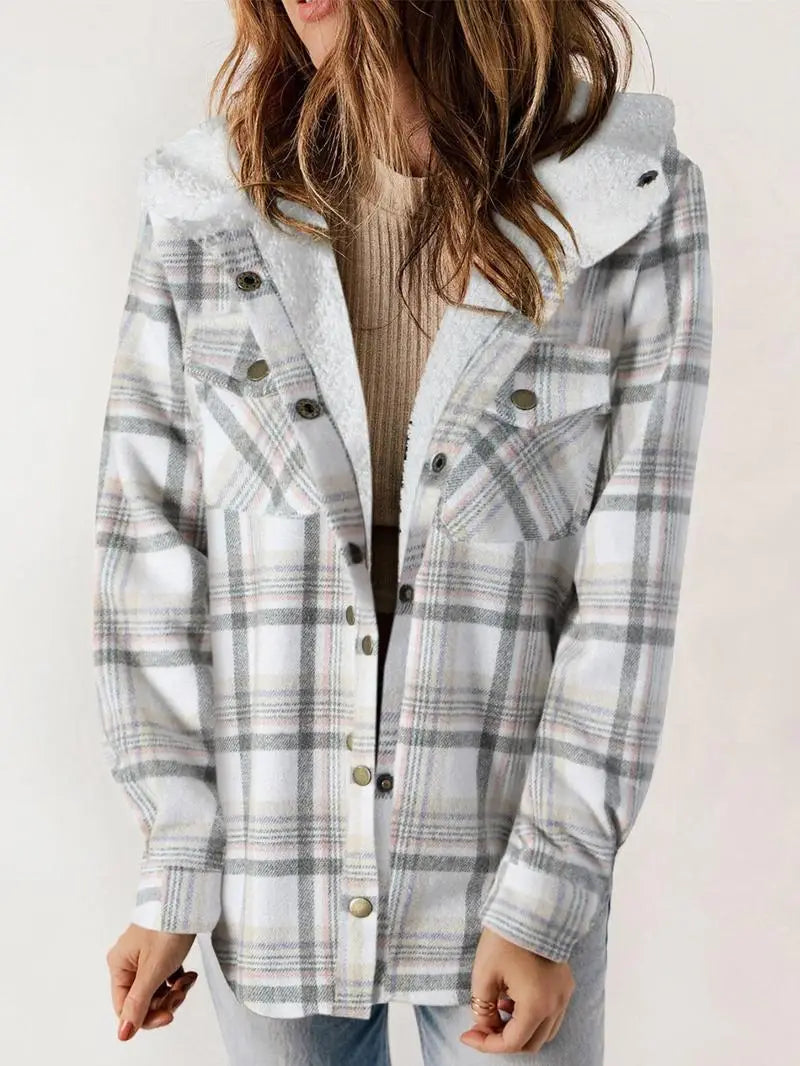 Women's Plaid Hooded Winter Jacket