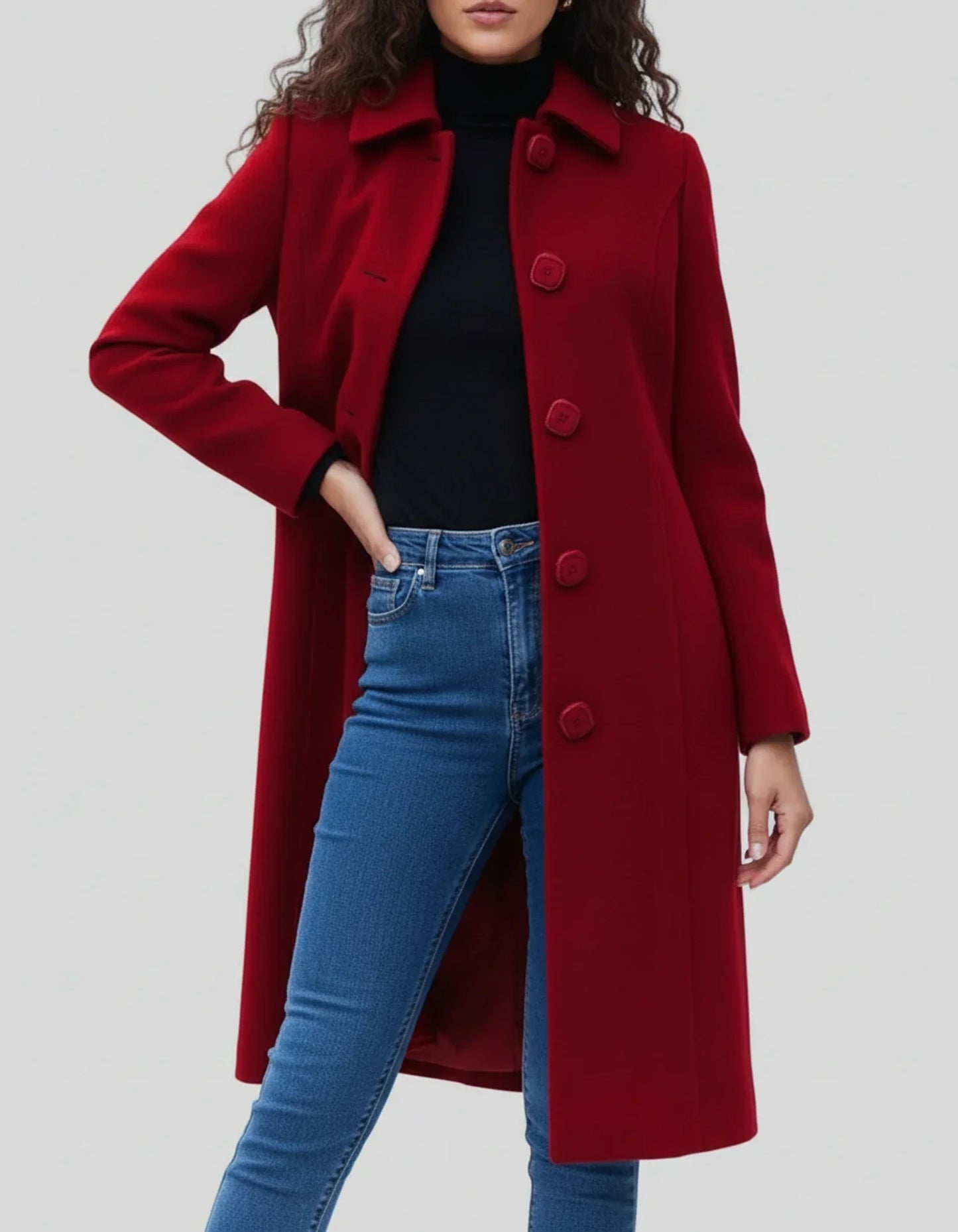 Women's Single Breasted Trench Coat Winter Lining