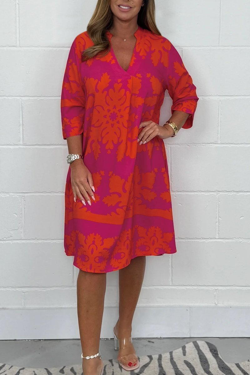 Women's Midi Printed Shift Dress