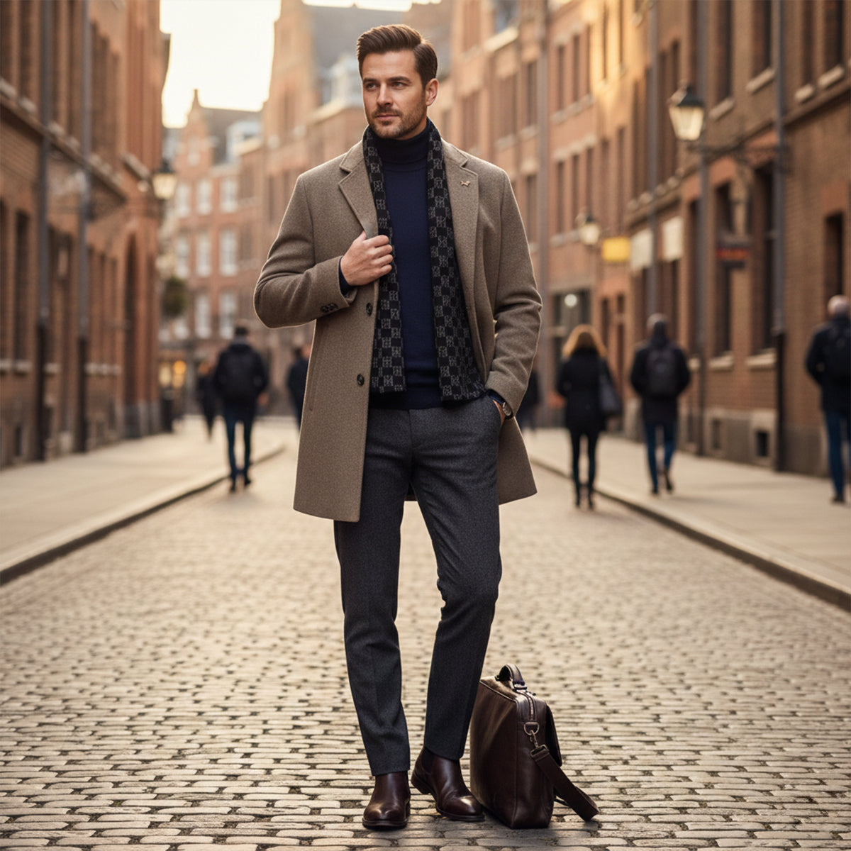 Men's Fur Lined Winter Coat Warm