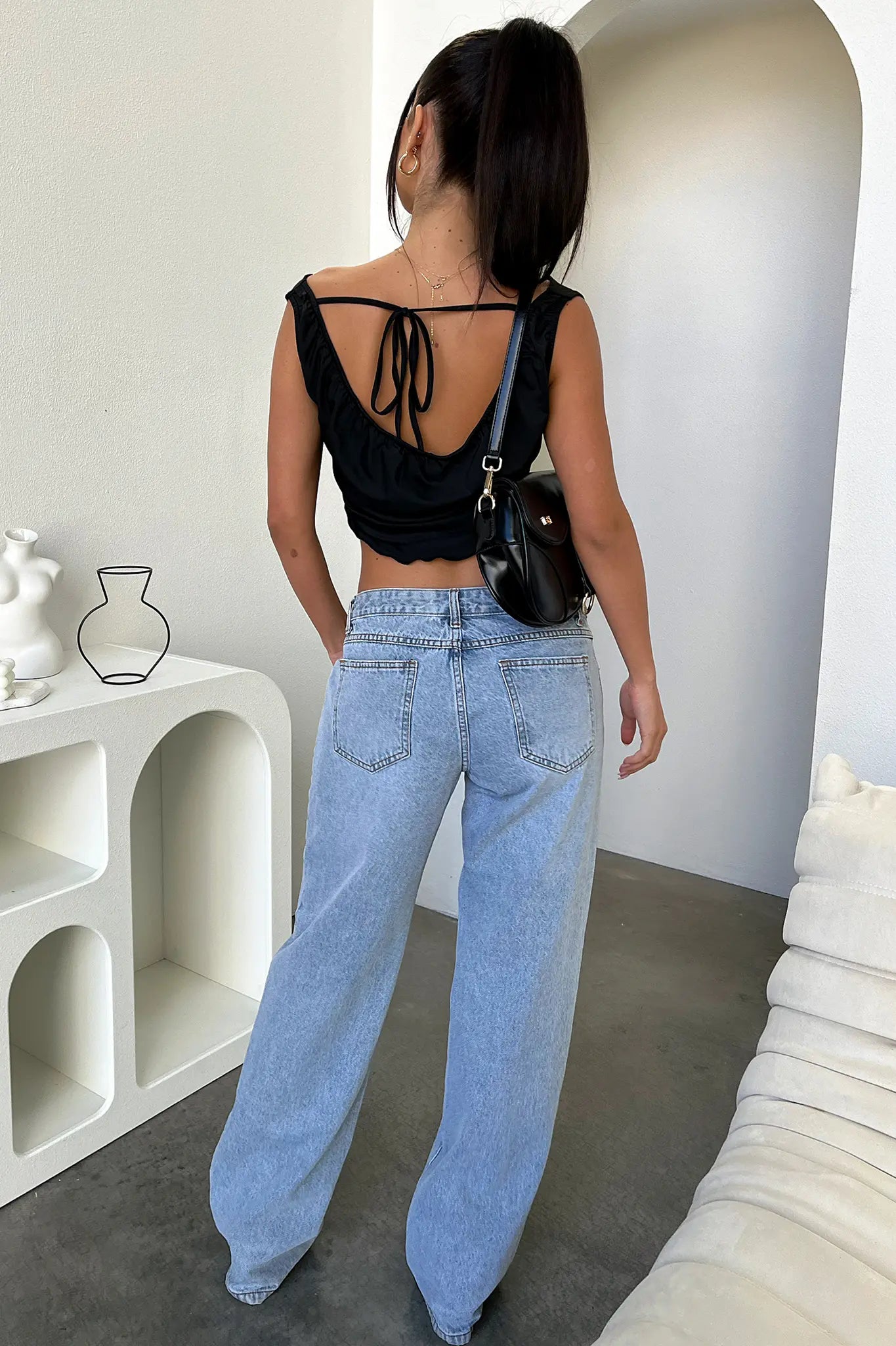 Women's Light Blue Wide Leg Jeans Button Fly