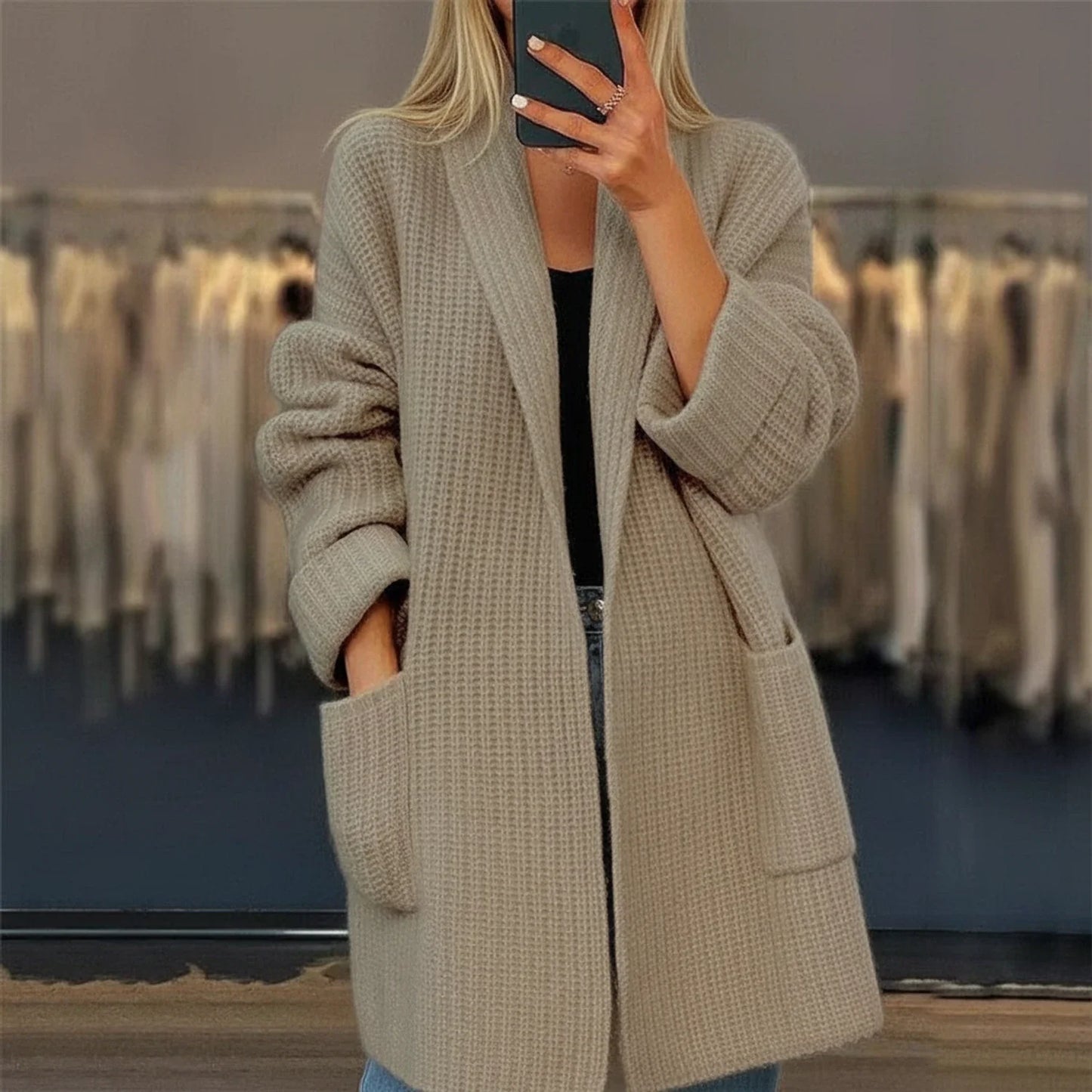 Women's Open Front Oversized Cardigan