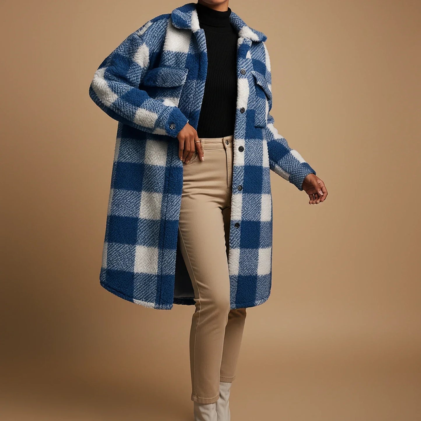 Women's Oversized Plaid Jacket