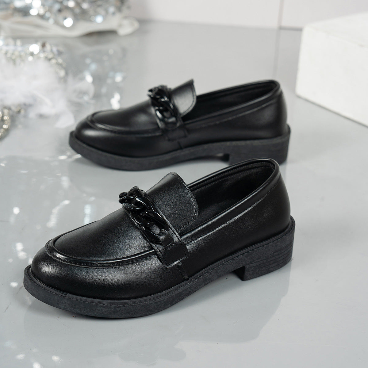 Image of Riley | Women's Chain Detail Platform Loafers