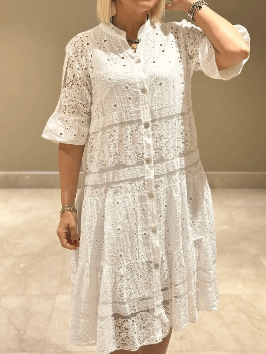 Women's Collared Dress Tiered Skirt