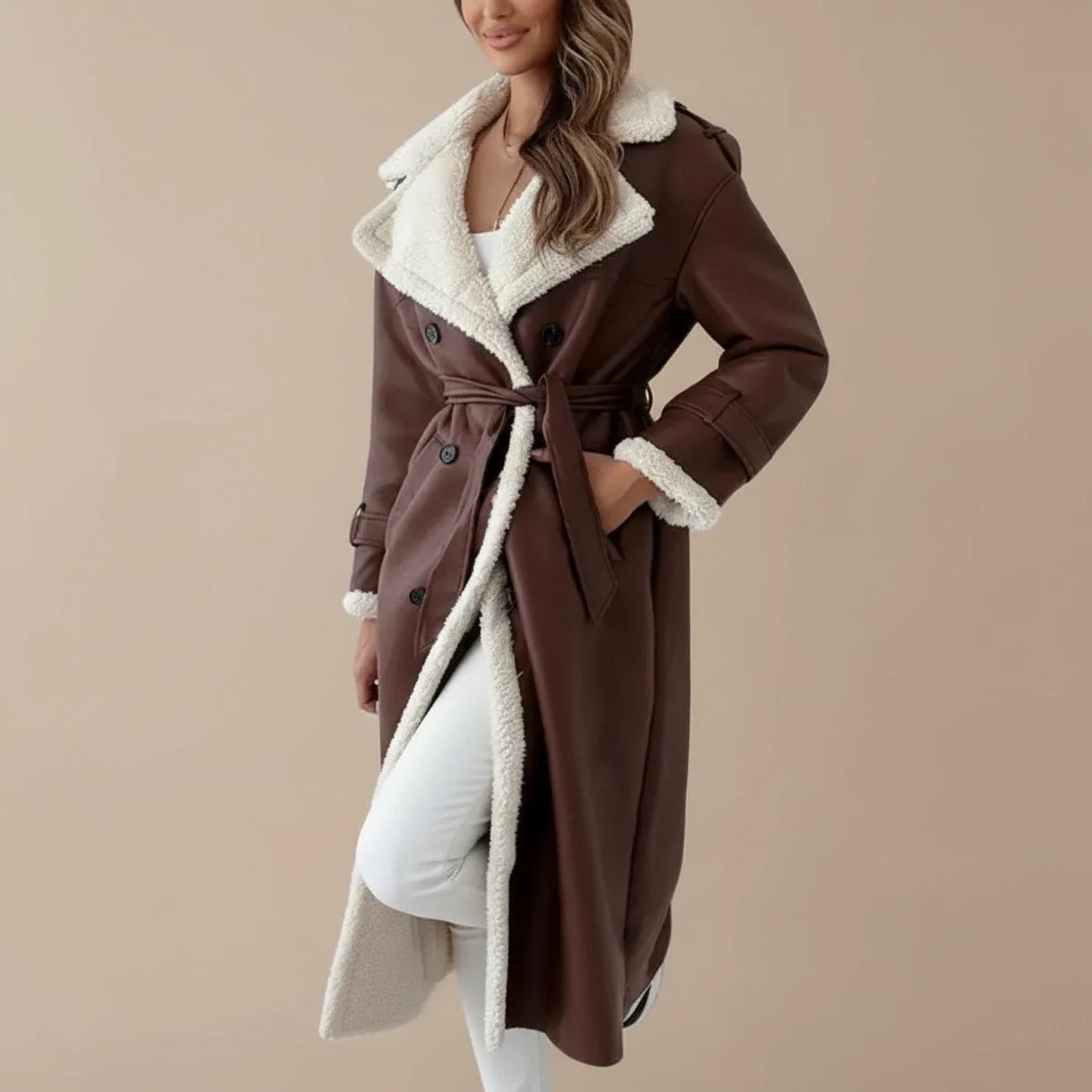 Women's Sherpa Lined Trench Coat