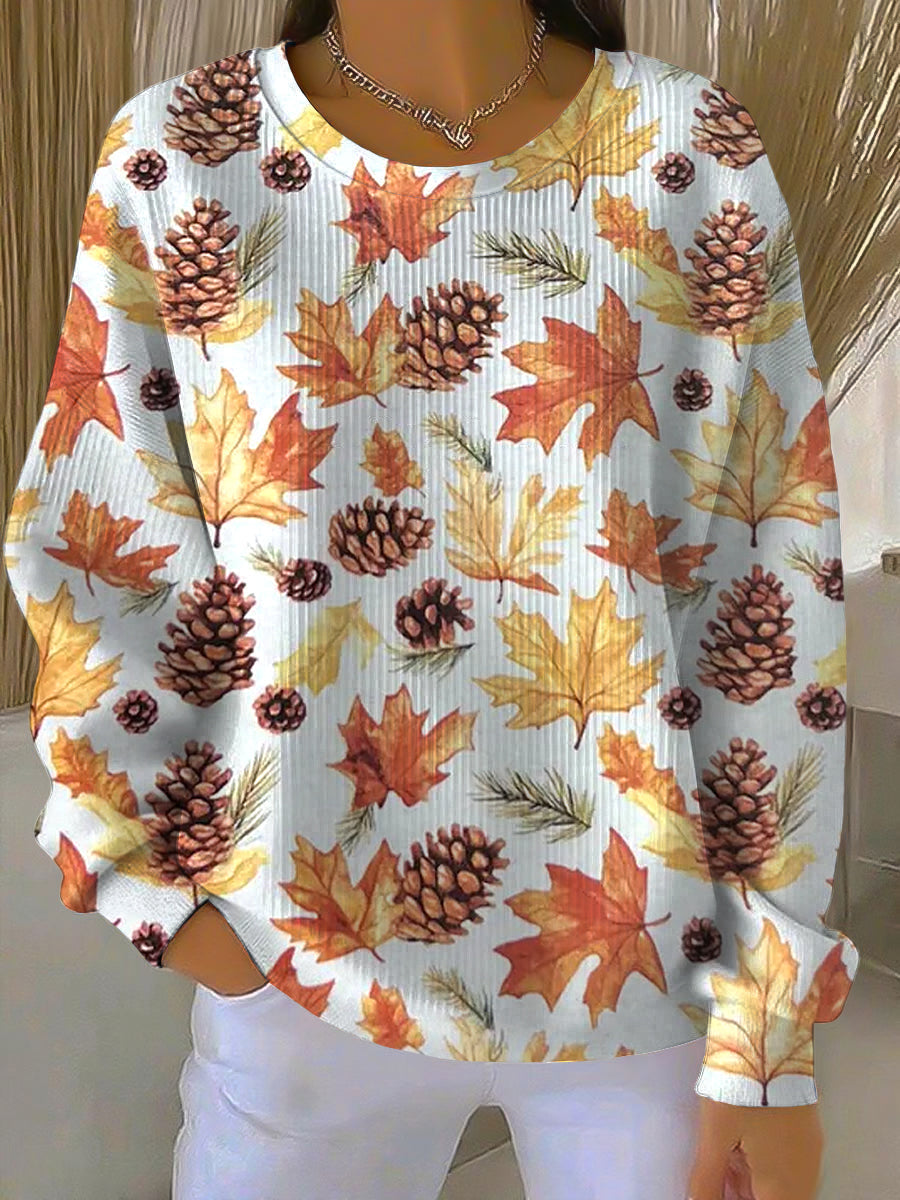 Women's Autumn Pattern Sweatshirt - VibreMode