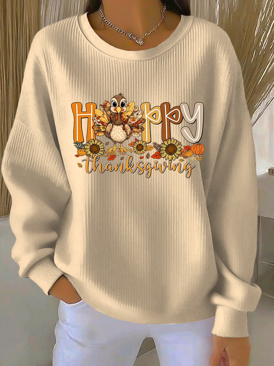 Women's Grateful Turkey Pullover Sweater - VibreMode