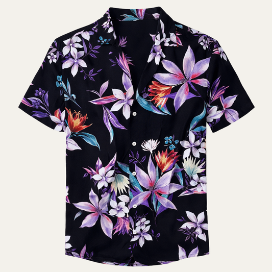 Men's Hawaiian Beach Shirt Tropical Print Coconut Design - VibreMode