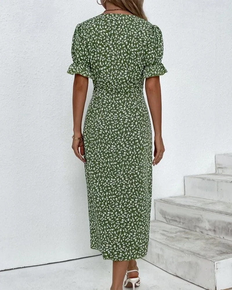 Women's V-Neck Dress Floral Print