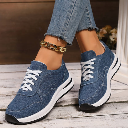 Women's Platform Sneakers Lace-Up Casual