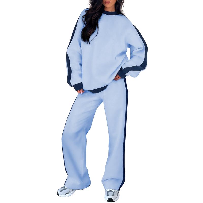 Women's Two Piece Set Round Neck Sleeves Pants
