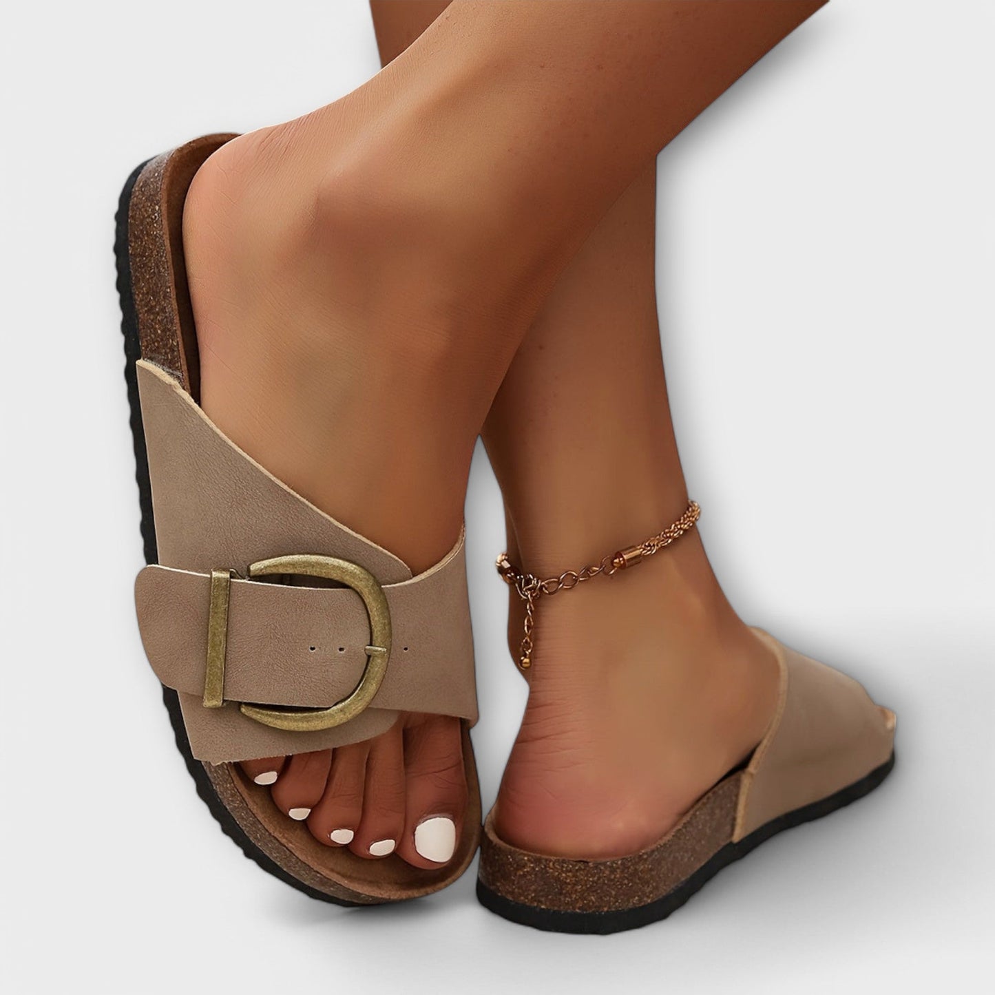 Women's Flat Open-Toe Slide Sandals