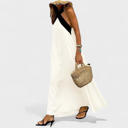 Women's Maxi Dress Cross Neck Casual Fit