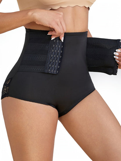 Women's High Waist Shapewear Brief With Hook Closure