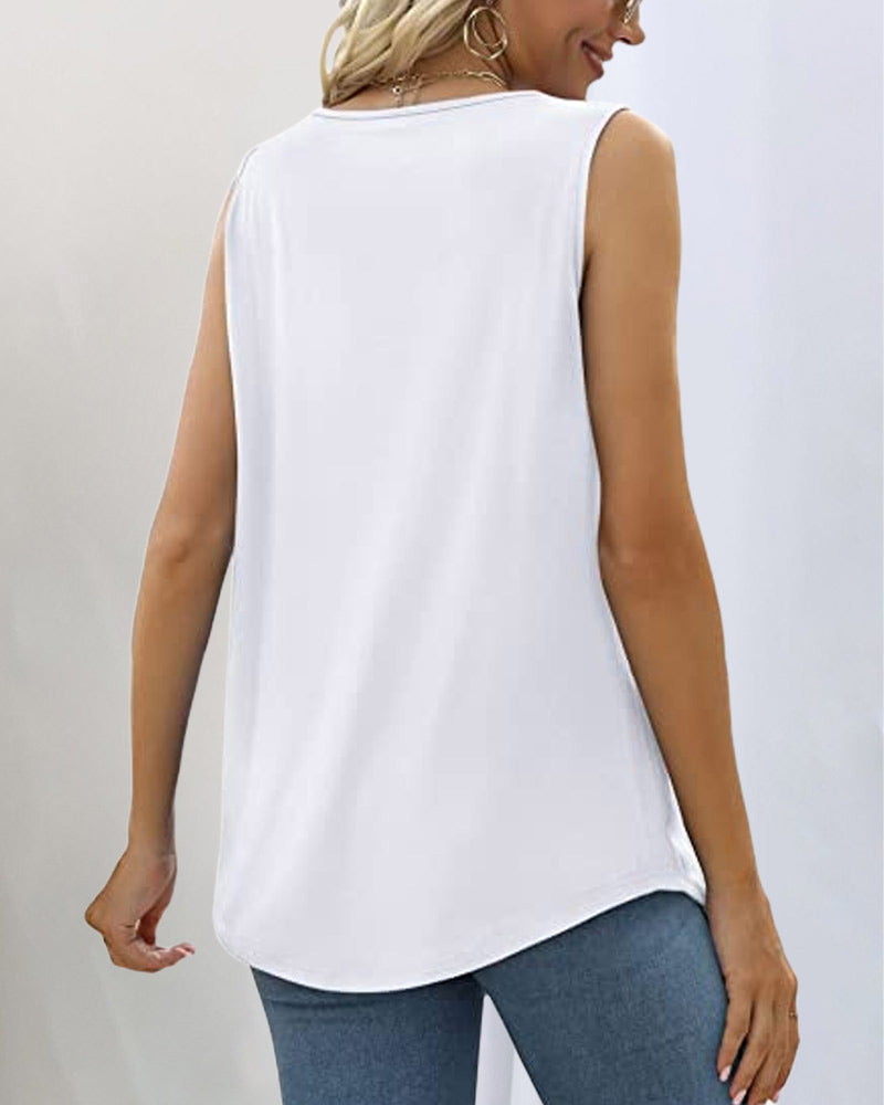 Trendy Tank Top with Square Neck Design
