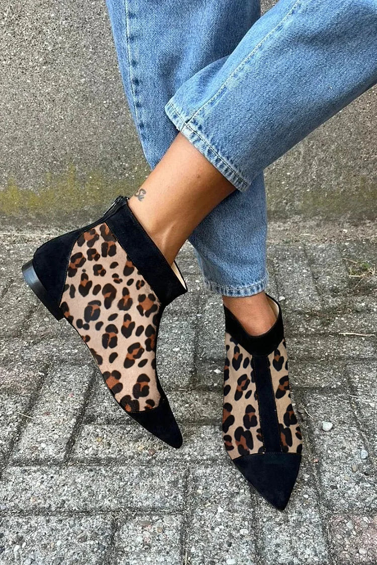 Women's Flat Ankle Boots Patterned - VibreMode