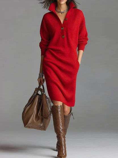 Classic Ladies Crew Neck Sweater Dress