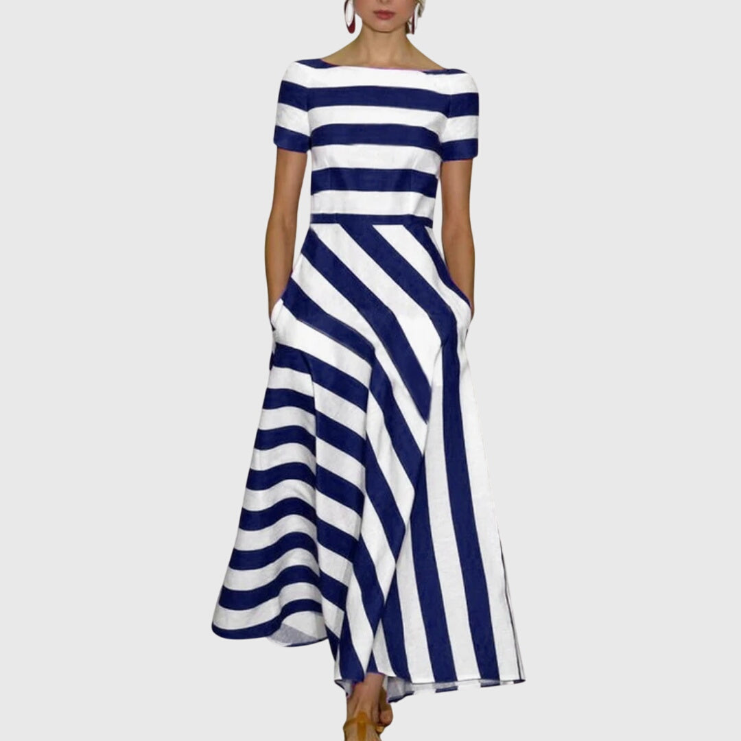 Ladies' Casual Vertical Stripe Summer Dress