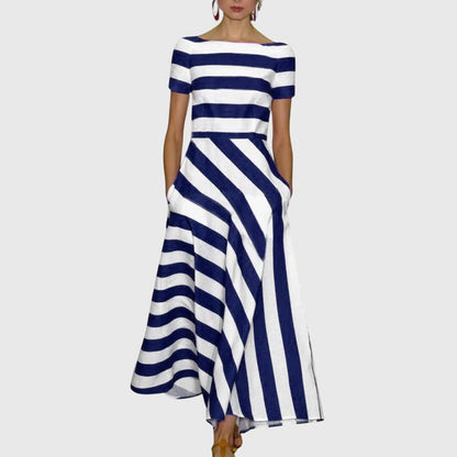 Ladies' Casual Vertical Stripe Summer Dress