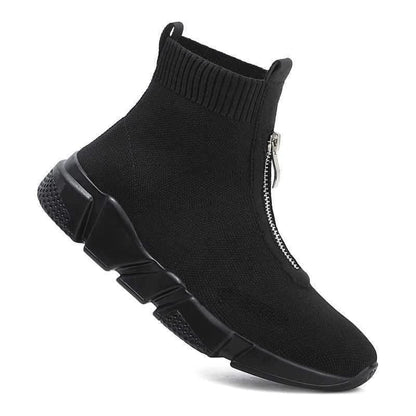 Women's Knit Ankle Boots Side Zipper