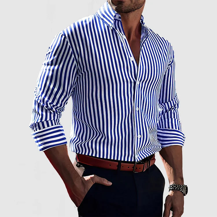Men's Striped Button Down Shirt