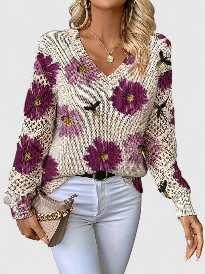 Mae | Pretty Floral Knit Sweater