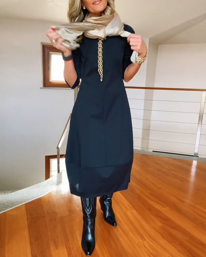 Women's Midi Dress Round Neck