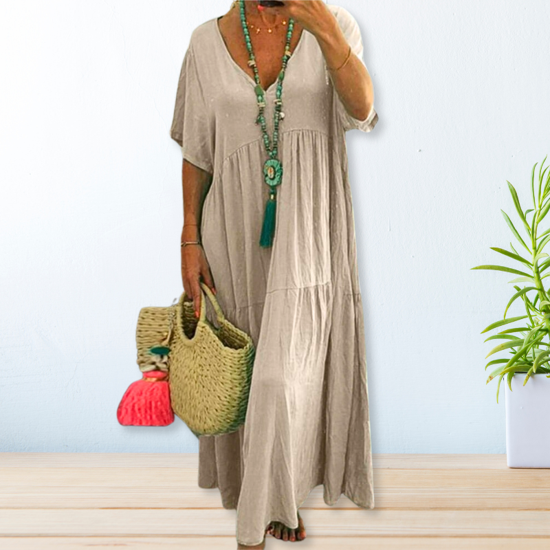 Women's Elegant Draped Dress - VibreMode