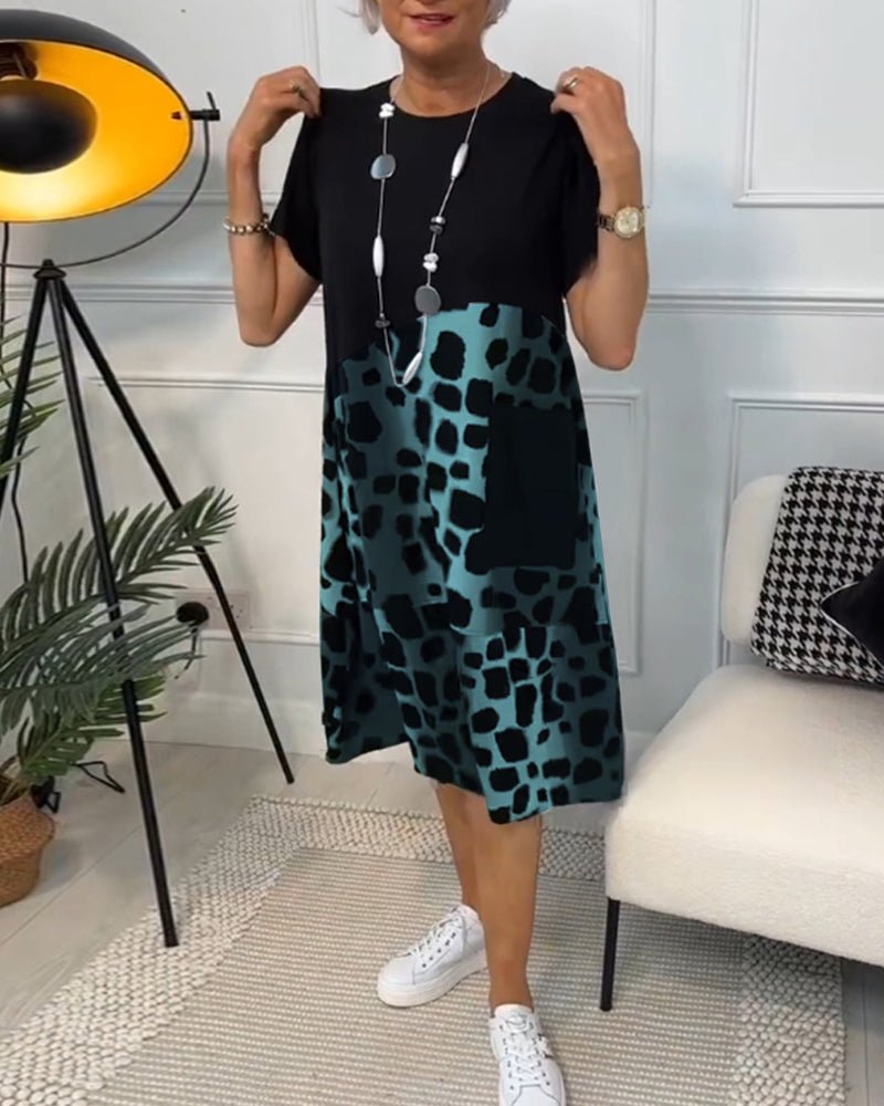 Comfortable Floral Midi Dress with Pockets