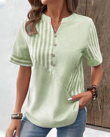 Women's Patchwork Stripe Blouse