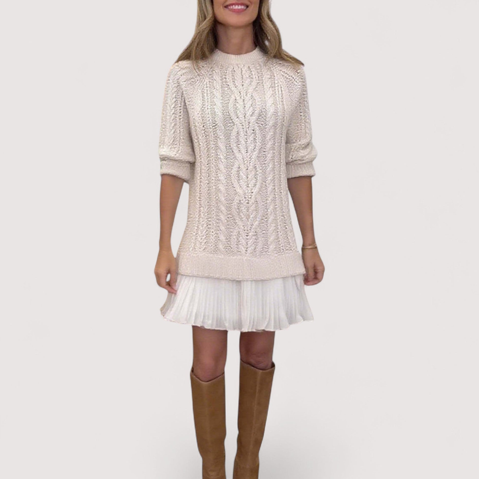 Women's Pleated Knit Dress - VibreMode