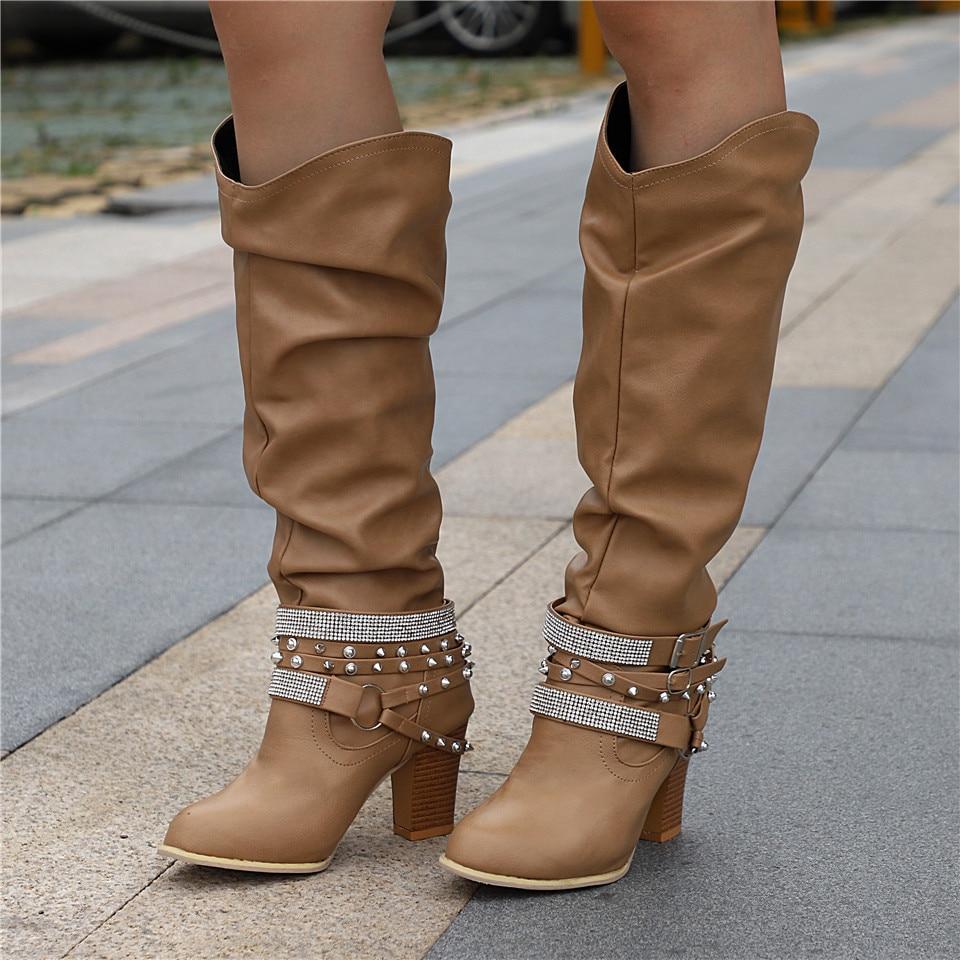 Women's Mid-Calf Boots Buckle Closure