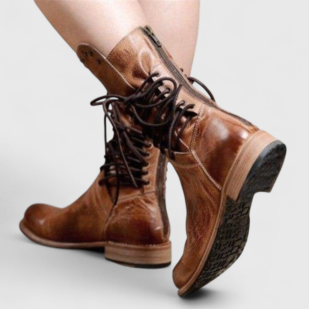 Women's Lace-Up Boots Stud Detail