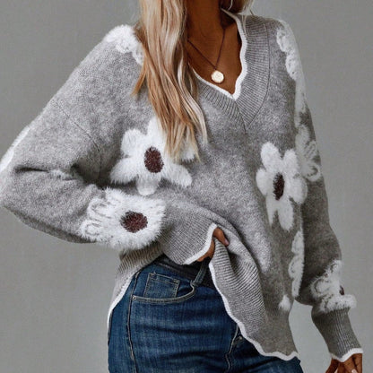 Pink Floral Knit Sweater - VibreMode