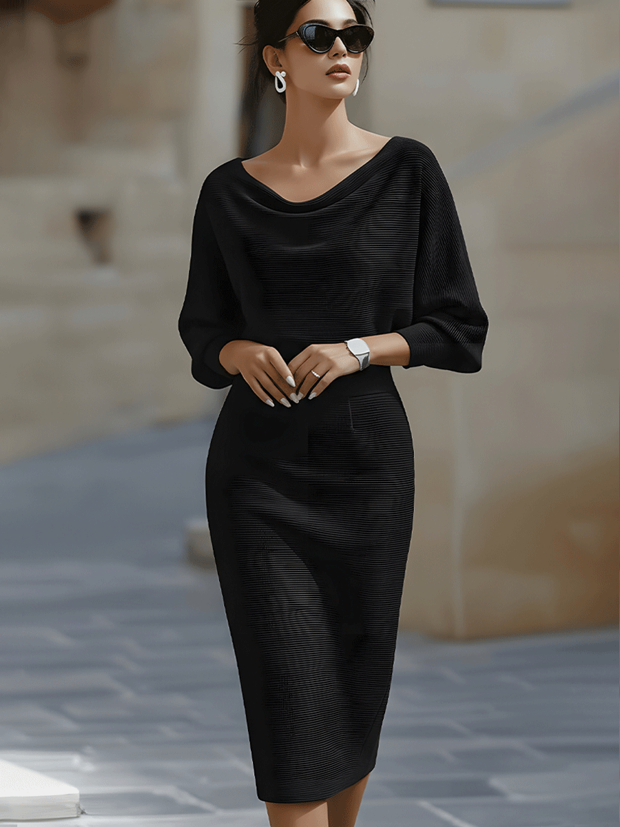 Flowy Knitted Mid Length Dress