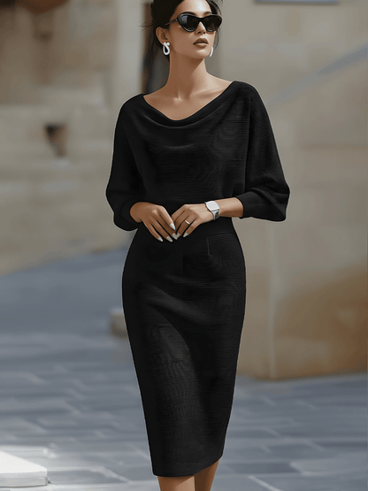 Flowy Knitted Mid Length Dress
