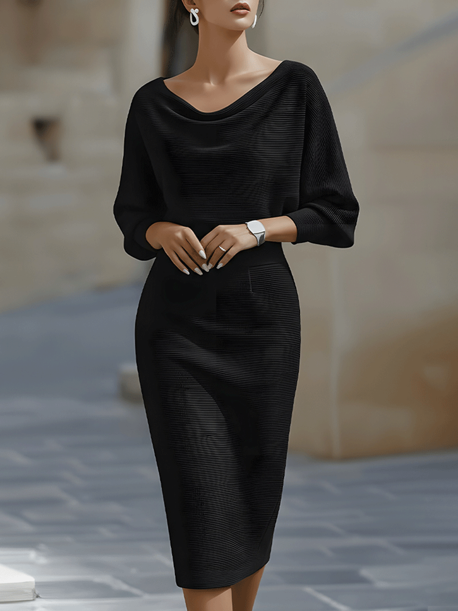 Flowy Knitted Mid Length Dress