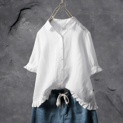 Women's Loose Fit Button Down Blouse