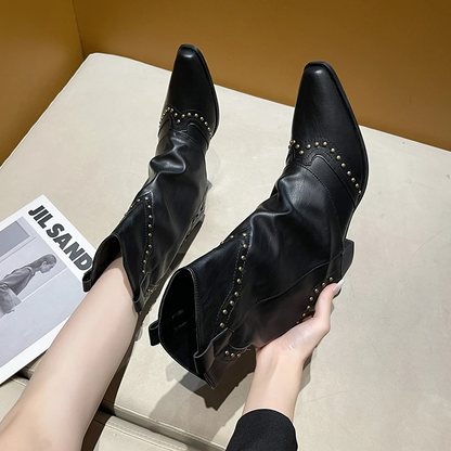 Women's Studded Ankle Boots Slouchy