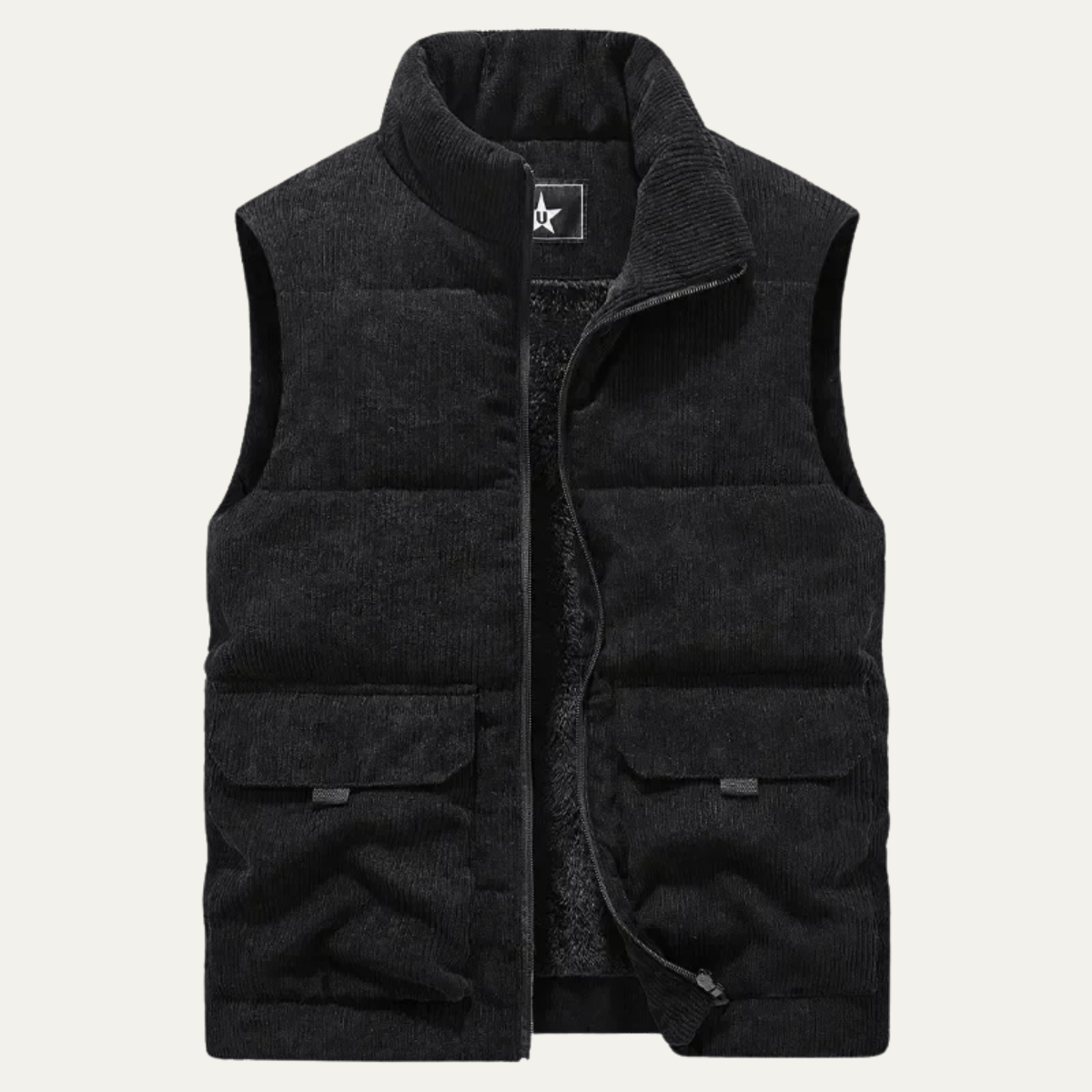 Men's Padded Puffer Vest Corduroy Warm Silverhill