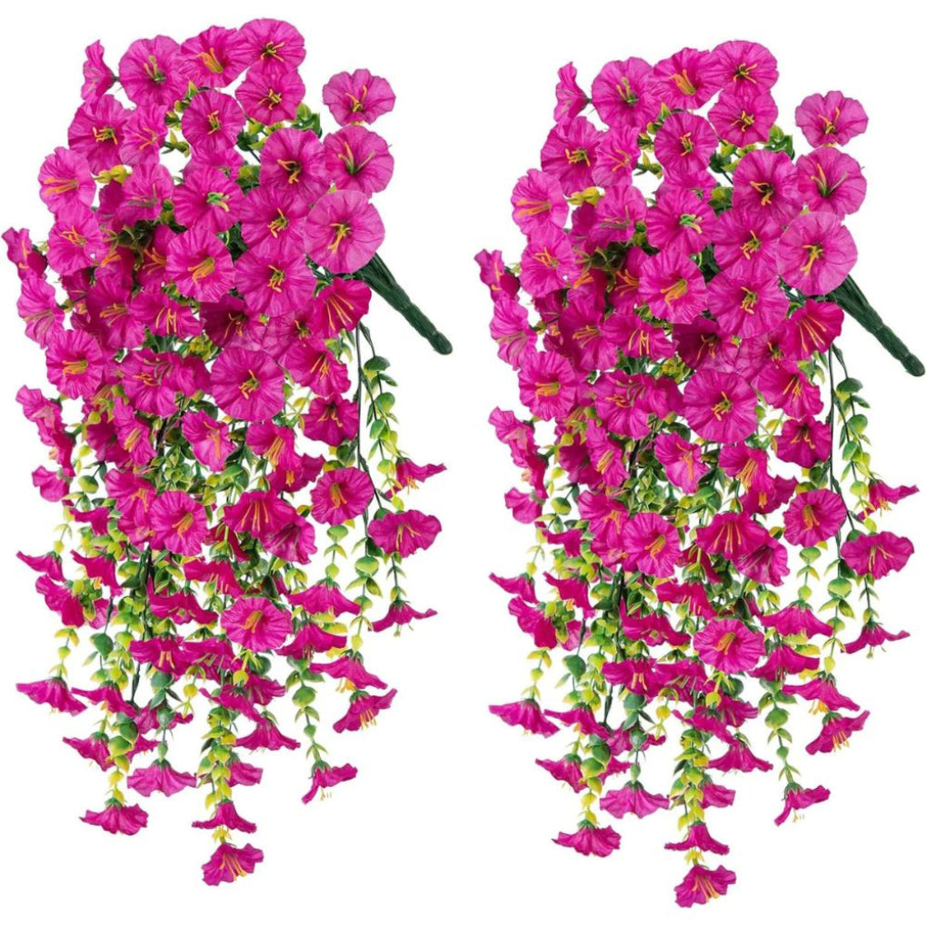Artificial Morning Glory Flowers Hanging Decor UV Resistant