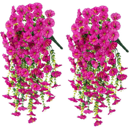 Artificial Morning Glory Flower Hanging Decor UV Resistant
